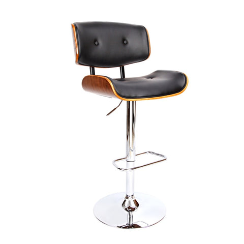 Artiss Bar Stools Gas Lift Leather Black BA-TW-8045-BK