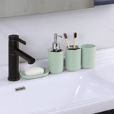 Set 4 Pcs Green Bathroom Accessories,Cute Bathroom Decor,Plastic Soap Dispenser and Toothbrush V1189-WXFWAL-20260319-00055