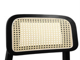 Levede 2x Dining Chair Wood Rattan Armless Black CH1144-2-BK
