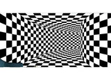 Black and White Checkered 3D Visual Effect Floor Rug Mat Bedroom Carpet for Kids Room Nursery V1294-YM0716-10071784
