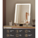 Embellir Makeup Mirror 40x50cm Hollywood Vanity with LED Light Strip Rotation MM-E-STAND-4050LED-WH