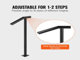 Single Post 1-2, Black Steel Railing 441LBS Capacity Baking Varnish Iron Stairs Stylish Handrails V952-LTFS2BXYGLZHS0001V0