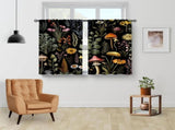 Bohemian Flower Kitchen Curtains - Bohemian Mushroom Retro Plant Flower Coffee Shop Bathroom Small V1370-AZ4-16617