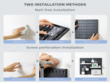 CARLA HOME Pegboard Wall Organizer Kit with 4 Modular Black Pegboards & 19 Accessories for Gaming, V178-36277