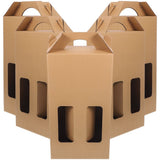 5-Pack Khaki Paper Wine Bottle Boxes with Hand-Polished Finish, Packaging Set V1192-AZ-W-21010