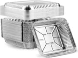 40 Pack 8x8 Inch Aluminum Pans with Clear Plastic - Square Baking Cake Pans - Foil Pans with V1258-DP02-WO-86