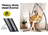 Gardeon Hammock Chair Outdoor Camping Hanging with Steel Stand Cream HM-CHAIR-PILLOW-CREAM-X