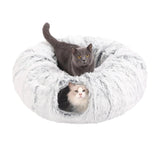 Plush Cat Tunnel with Cat Bed Pet Cat Tunnel Toys Gray V1263-JX-6852