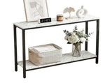 Artiss Console Table Entryway Hallway Display Desk Marble Effect White MET-CST-03-MBWH