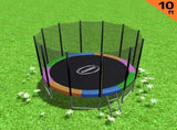Kahuna Blizzard 10 ft Trampoline with Net - Rainbow TRA-BLZ-10-RB
