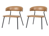 Levede 2x PU Leather Dining Chairs Kitchen Lounge CH1151-PU-2-BR