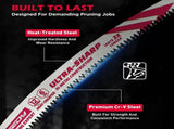 5-Piece 12" Reciprocating Saw Blades 6TPI Wood Pruning Curved Edge CR-V Steel V465-82073