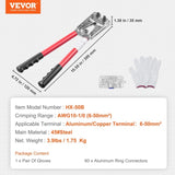 Battery Cable Lug Crimping Tool, 10-1/0AWG Terminal Battery Lug Crimper, with 60PCS V952-DLYJQTLDL1010SBO2V0