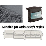 Artiss Sofa Cover Couch Covers 4 Seater Velvet Grey SCOVER-VEL-4-GY