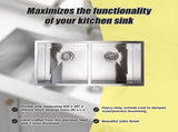 820x457mm Handmade Stainless Steel Undermount / Topmount Kitchen Laundry Sink with Waste V63-772955