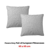 Bianca Pair of Pesaro Grey European Pillowcases 65 x 65cm V442-BCA-PILLOWC-PESARO-GREY-EU