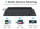 83 Keys Retro Punk Typewriter Mechanical Keyboard, Dual-Mode Bluetooth Hot Swappable Clicky Blue V1221-XM-LB5292-ZS176
