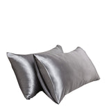 A pair of solid-color silk-like pillowcase pillowcase and envelope pillow V1192-DRO-0001