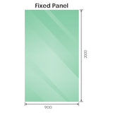 90x200cm Single Shower Glass Screen with Chrome Wall Channel V63-927961