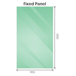 90x200cm Single Shower Glass Screen with Gunmetal Wall Channel V63-928161