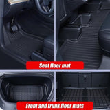 6 piece Tesla Model Y Floor Mats for Front and Rear Trunk Front Passenger and Driver Side V63-847811