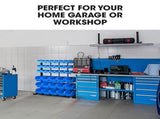 BAUMR-AG 39 Parts Bin Rack Storage System Floor Mount - Blue V219-STRBRKBMRAF39B
