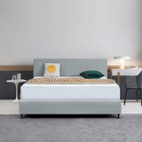 Linen Fabric King Bed Deluxe Headboard Bedhead - Stone Grey V63-839661