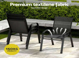 Gardeon 5PC Outdoor Dining Set Table and Chairs Patio Furniture Bistro Set Garden Black FF-DINING-120-5PCS-BK