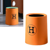 Open Top Trash Can Plastic Double Layer Thick Round Mini Trash Can for Bedroom Office Orange 13L V1294-YM0703-3117230060512