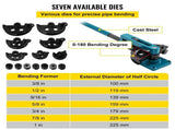 Pipe Tube Bender, 3/8" to 1" Manual Pipe Tube Bender, with 7 Dies, Heavy Duty Tube Bender Tubing of V952-SDWGJ000000000001V0