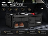 Black Car Boot Organiser - Foldable Waterproof Large Capacity Trunk Storage Box, Space Saving V888-ELOSUNG56023