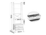 Artiss 5 Tier Bookshelf Ladder Bookcase with Fabric Drawers Display Rack White FUR-Z-DS-5TR-WH
