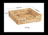 2PCS Bathroom Disposable Towel Holder Long Seagrass Woven Rattan Wicker Table Hand Towel Basket ,L V1192-AZ-W-18540