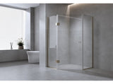 100cm Frameless Diamond Shower Screen with Gold Channels and SS Hinges V63-932671