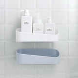 5PCS Adhesive Shower Wall Mountedroom Shelf Organizer Storage Rack No Drilling Shower Shelf V1369-AZ3-W-03034
