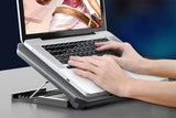 Laptop Cooling Pad Adjustable Height Cooling Stand with Adjustable Height 2 USB Ports Dual Turbine V1263-JX-6310