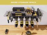 CARLA HOME 2-Tier Power Tool Rack Organizer Wall Mount with Drill Holder & Wrench Hooks for Cordless LSB-36223