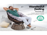 Gardeon Outdoor Lounge Setting Furniture Wicker Papasan Chairs Table Patio Brown ODF-PAPASAN-TBCHX2-BR