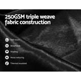Artiss 2X Blockout Curtains Eyelet 140x230cm Black Shine BC-SHINE-140X230-BK