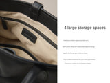 Black Women's Vegetable Tanned Leather Bucket Bag Minimalist Crossbody Handbag with Inner Canvas V888-ELOSUNG38899