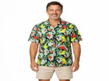 Mens Oahu Hawaiian Party Shirt Button Hippie Tops Short Sleeve Beach Holiday - Water Colour V563-BR-HWNSHT-WTRCLR0503-S