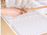 Dish Drainer Kitchen Monolayer Waterproof Cutlery Shelf Tabletop Utensil Storage Shelf White V1294-YM0703-3118230118611