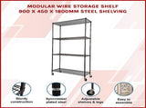 Modular Wire Storage 90x45cm Steel Shelving Black With Wheels For Garage Warehouse Or Kitchen V63-841451