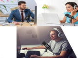USB Metal Condenser Microphone - Professional Recording Mic for PC/Laptop V1263-JX-3708