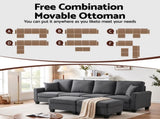 Artiss Modular Sectional U Shaped Storage Sofa Couches for Living Room Grey SBED-I-ST06-GY-ABCDEF