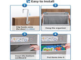 5-Tier Grey Over The Door Organizer Heavy-Duty Hanging Storage with Anti-Tilt V888-ELOSUNG39176