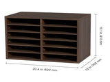 Wood Literature Organizer Adjustable File Sorter 12 Compartments Brown V952-MZWJZLFPJBH12X5B4V0