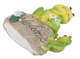 Resin Animal Sitting on Stone Figurine Decoration Lawn Garden Courtyard Ornaments V1294-YM0901-JY25372