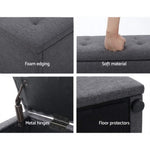 Artiss Storage Ottoman Blanket Box 140cm Linen Dark Grey OTM-L140-DA-GY-AB