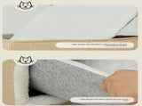 Grey 3-Story Villa Cat House with Scratching Posts - Foldable Double-Decker Cat Condo, Warm & V888-ELOSUNG48747